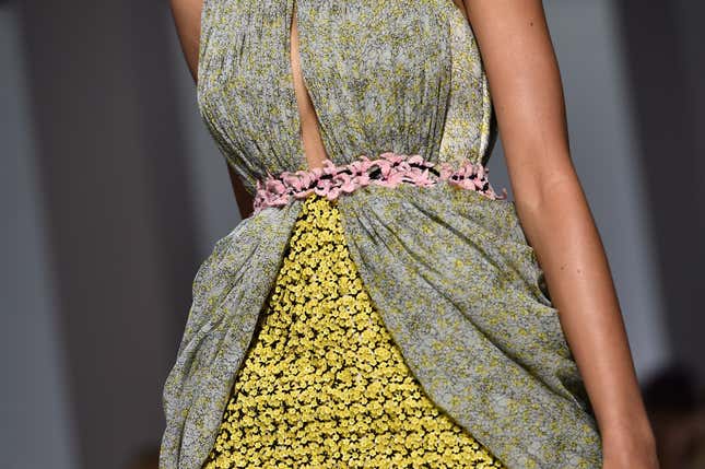 PARIS, FRANCE - JANUARY 25: A model,dress detail, walks the runway during the Giambattista Valli Spring Summer 2016 show as part of Paris Fashion Week on January 25, 2016 in Paris, France. (Photo by Pascal Le Segretain/Getty Images)