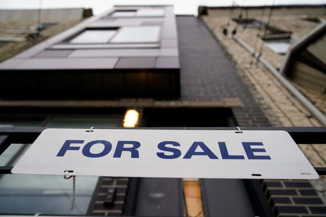 A for sale sign is posted outside a single-family home in Philadelphia, Friday, Dec. 1, 2023. On Thursday, Freddie Mac reports on this week&#39;s average U.S. mortgage rates. (AP Photo/Matt Rourke)