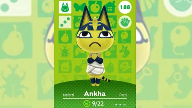Card of the Animal Crossing series character Ankha