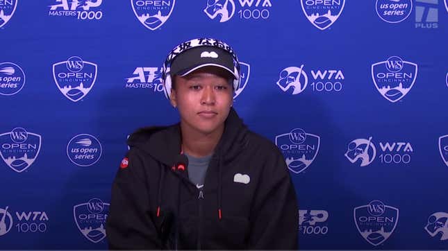 Naomi Osaka at the WTA post-game press conference.