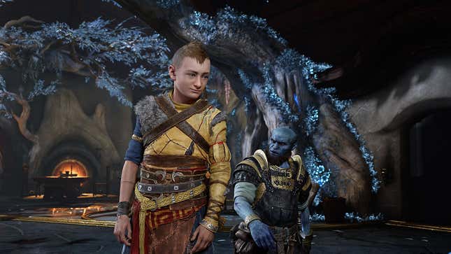 Loki stands next to Brok in God of War Ragnarok on PS5.