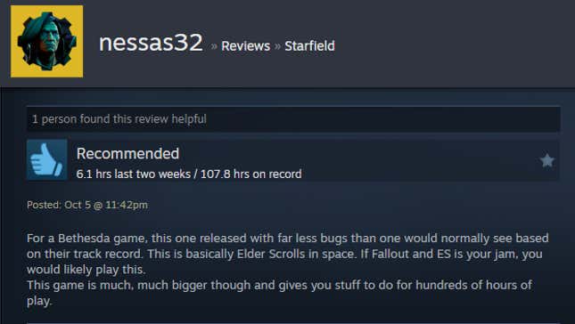 Image for article titled Starfield: Shattered Space, As Told By Steam Reviews