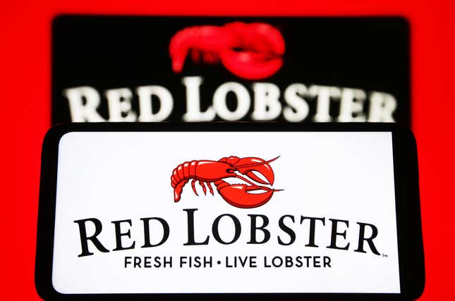 Un logo Red Lobster sur un smartphone. 