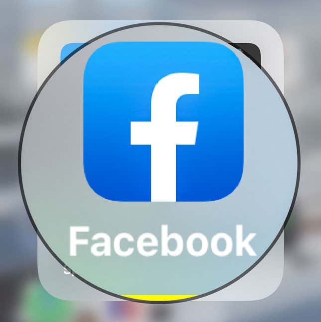 Facebook's app on an iPhone