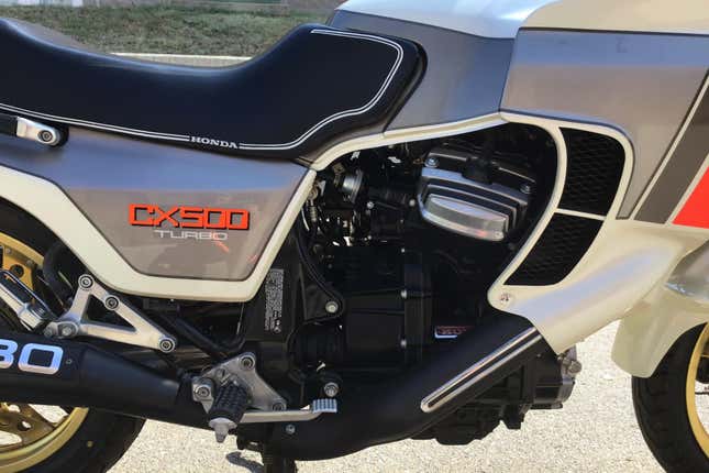 An odd engine layout to see, especially wearing a Honda badge
