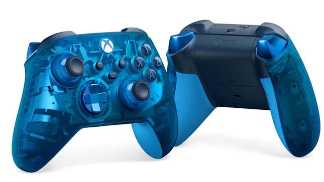 An image shows the new transparent Xbox controller.