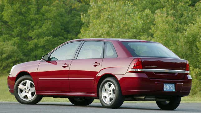 A red Chevrolet Malibu MAXX.