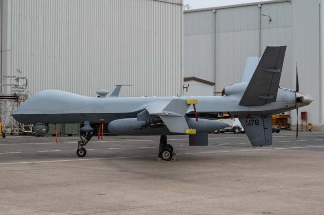 An MQ-9 Reaper drone at a US military base in Catania, Italy. 