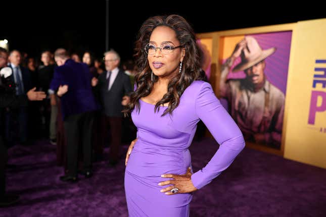 Oprah Winfrey at the premiere of “The Color Purple” held at The Academy Museum on December 6, 2023 in Los Angeles, California.
