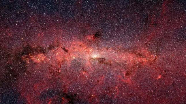 The Milky Way center, as seen by the Spitzer Space Telescope.