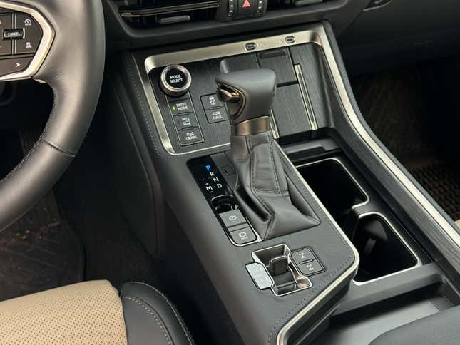 Center console and shifter of a 2024 Lexus GX 550