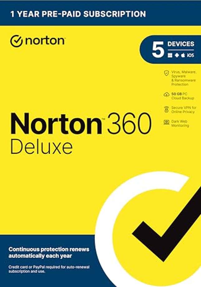 Image for article titled Norton 360 Deluxe 2025, Now 72% Off