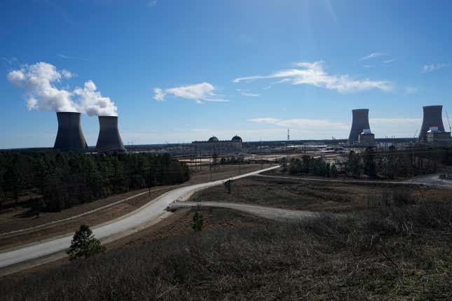 FILE - Georgia Power Co.&#39;s Plant Vogtle nuclear power plant is shown Friday, Jan. 20, 2023, in Waynesboro, Ga. The electric utility said on Wednesday, Feb. 14, 2024 that its second new reactor has begun splitting atoms. (AP Photo/John Bazemore, File)