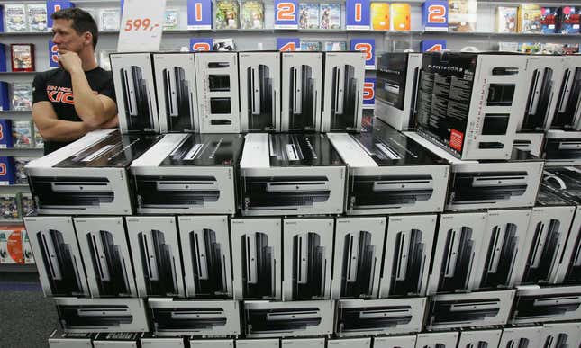 PS3 consoles for sale have a high sticker price of $599.