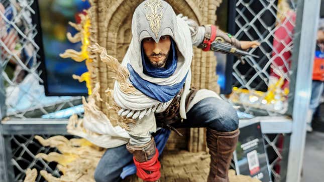 A statue of Basim from Assassin's Creed is on display at Comic Con.