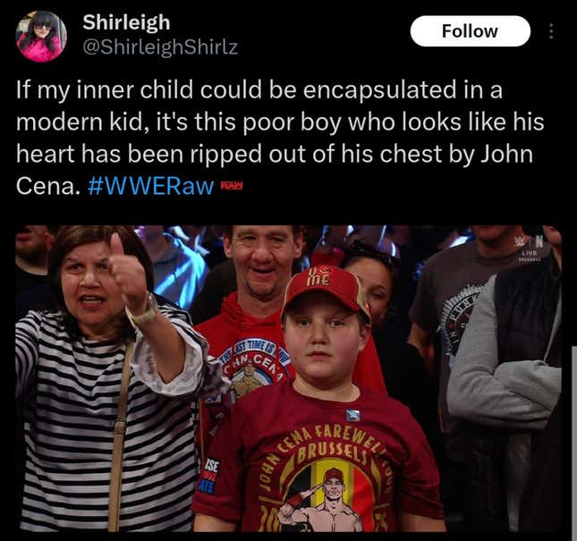 Kid crying at John Cena