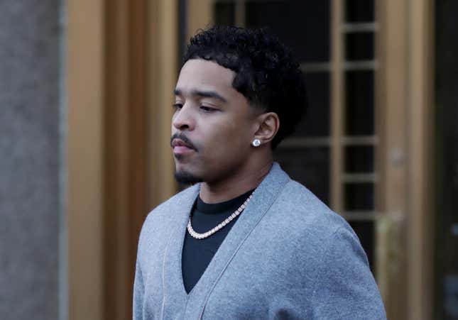 Justin Dior Combs, leaves federal court after the Sean “Diddy” Combs’ hearing in New York City on December 18, 2024.