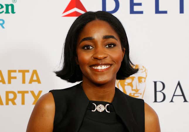 Ayo Edebiri attends the British Academy of Film and Television Arts (BAFTA) Tea Party at The Maybourne Beverly Hills in Beverly Hills, California, on January 13, 2024.