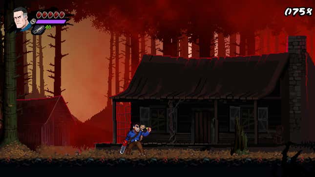 An image shows Ash as seen in the Evil Dead game. 