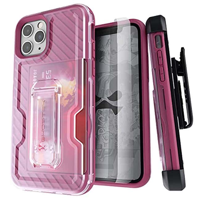 Image for article titled Ghostek Iron Armor Belt Clip iPhone 11 Pro Max Case with Kickstand and Card Holder Slim Shockproof Design Heavy Duty Protection Wireless Charging Compatible 2019 iPhone 11 Pro Max (6.5 Inch), Now 91.69% Off