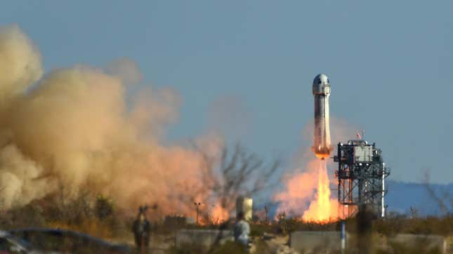 Image for article titled Bezos&#39; Blue Origin Rocket Suffers Booster Failure During Launch