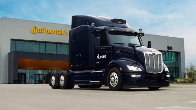 An Aurora truck sits outside of Continental ‘s facility.