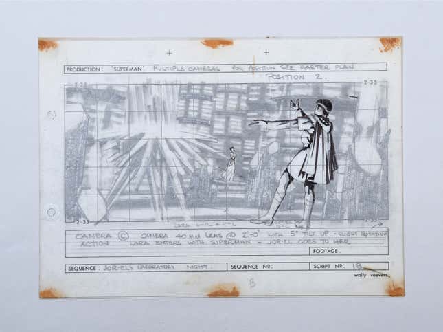 Image for article titled Vintage Superman Storyboards Offer a Rare Glimpse Behind the Scenes