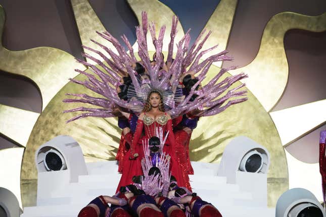 Beyoncé performs, headlining the Grand Reveal of Dubai’s newest luxury hotel, Atlantis The Royal on January 21, 2023 in Dubai, United Arab Emirates. 