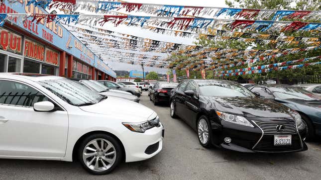 Used cars on display at K&amp;L Auto Expert on May 06, 2022 in Richmond, California. 