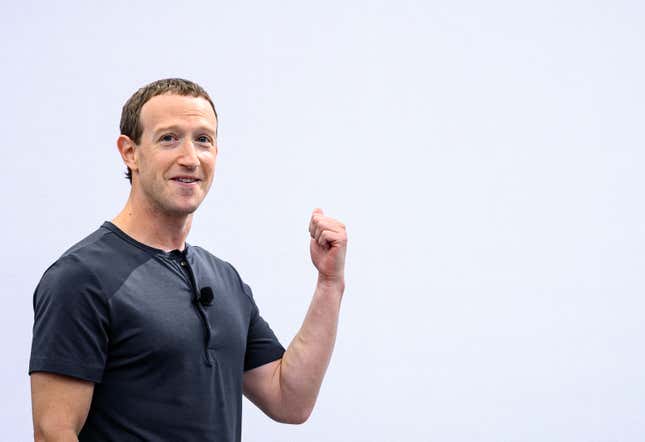 Meta founder and CEO Mark Zuckerberg speaks during Meta Connect event at Meta headquarters in Menlo Park, California on September 27, 2023. 