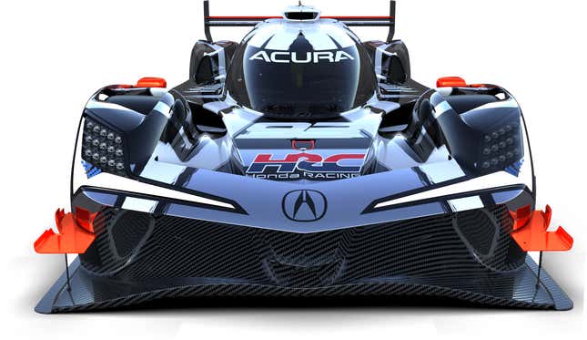 A mock-up image of the HRC logo on an Acura racing prototype