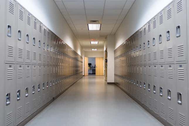 School hallway with lockers