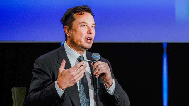 Tesla CEO Elon Musk speaks at the Offshore  Northern Seas 2022 (ONS) meeting in Stavanger, Norway on August 29,  2022.