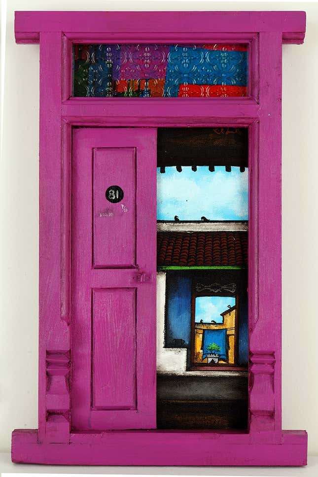 Santhanakrishnan-door-painting-India