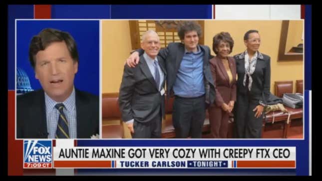 Tucker Carlson asking if Democrats will return money donated by Sam Bankman-Fried on his November 16, 2022 show.