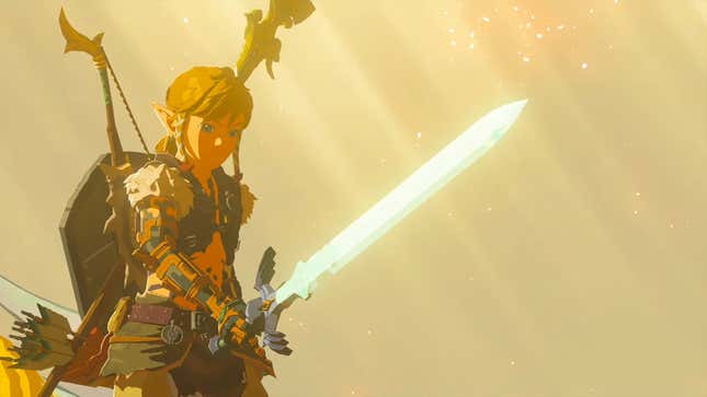 Link finding the Master Sword in The Legend of Zelda: Tears of the Kingdom. Do you think it’s longer than six inches?