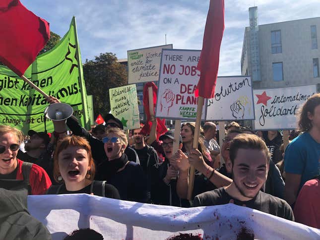 Protesters in Karlsruhe, Germany, on Sept. 20.