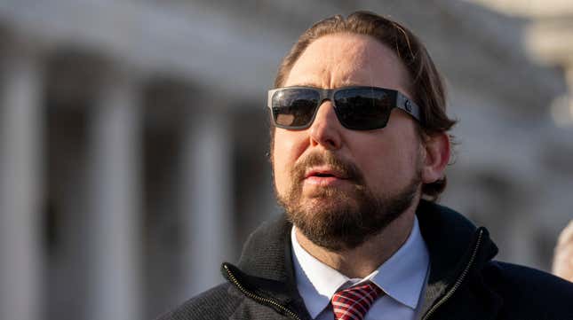 Rep. Eli Crane, R-Ariz., calls for impeaching Homeland Security Secretary Alejandro Mayorkas, during a news conference on Capitol Hill, Wednesday, Feb. 1, 2023, in Washington.