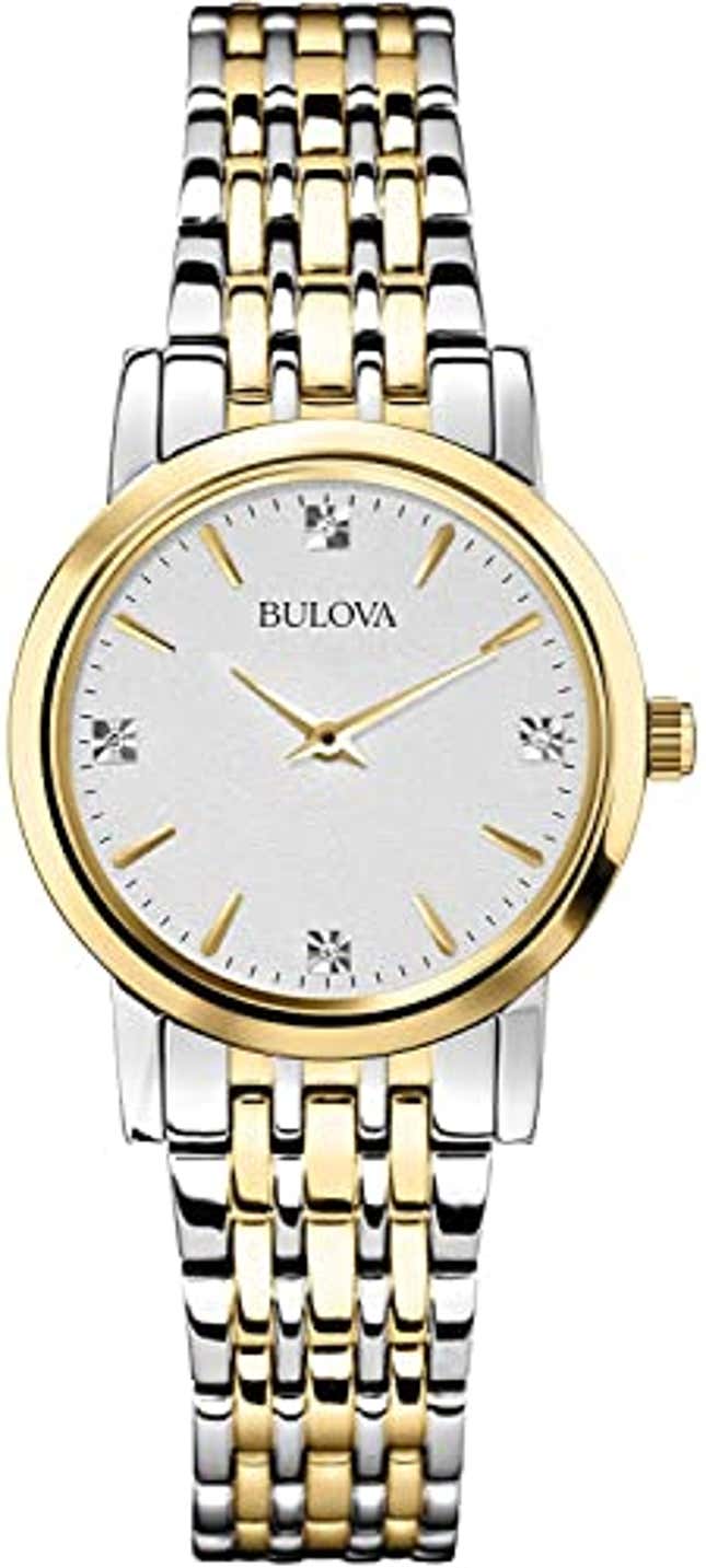 Image for article titled Bulova Ladies&#39; Classic Diamond Dial Two-Tone Stainless Steel 3-Hand Quartz Watch, Now 52% Off