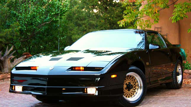 A black Pontiac Firebird