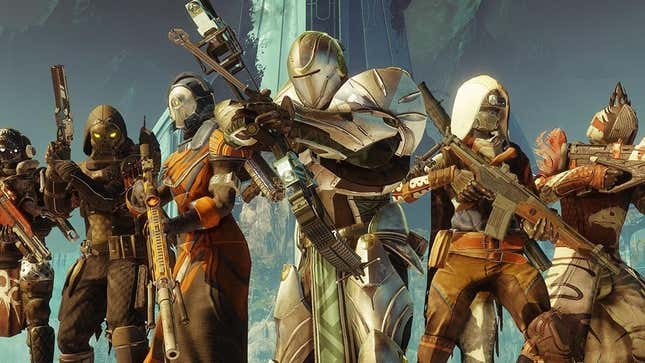 Destiny 2 Guardians stand prepared for the Last Wish raid in the Dreaming City. 