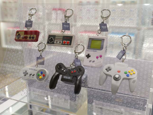 Photos show merch found at the Nintendo museum.