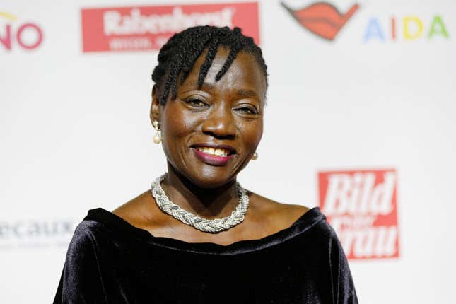 Auma Obama (half-sister of former US president Barack Obama) attends the ‘Goldene Bild der Frau’ award at Hamburg Cruise Center on October 21, 2017 in Hamburg, Germany.