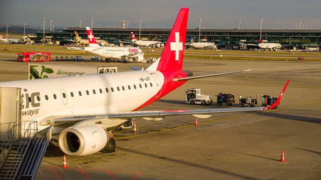 Planes parked at Zurich Airport