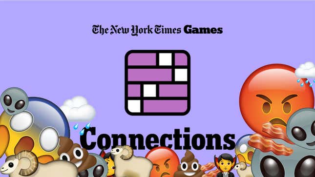 The NYT Connections puzzle main image, covered in emoji.
