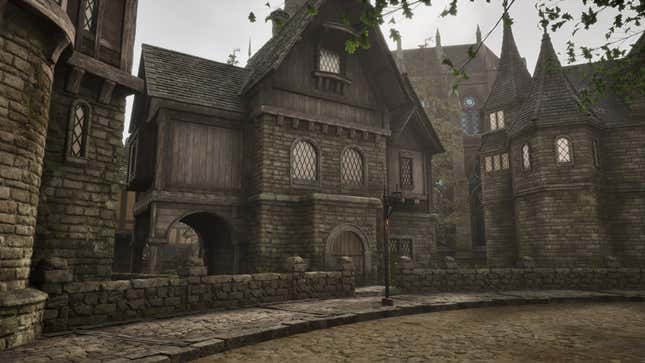 An exterior view of the Chorrol player house in Oblivion Remastered.
