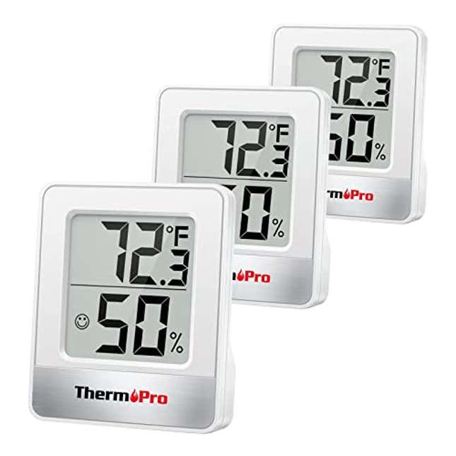 Image for article titled ThermoPro TP49 3 Pieces Digital Hygrometer Indoor Thermometer Humidity Meter Mini Hygrometer Thermometer with Temperature and Humidity Monitor Room Thermometer, Now 26% Off