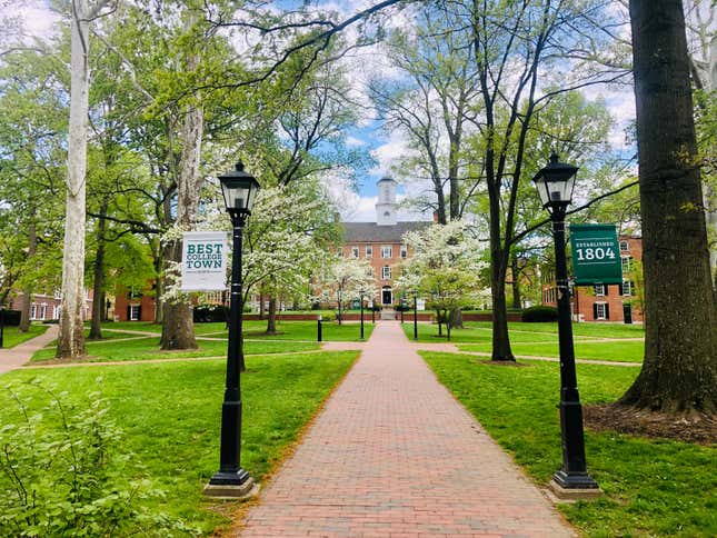 Athens, Ohio, USA, May 10, 2020: Main campus of Ohio University in the springtime