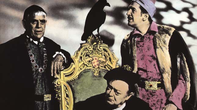 Boris Karlov, Peter Lorre, and Vincent Price in The Raven.