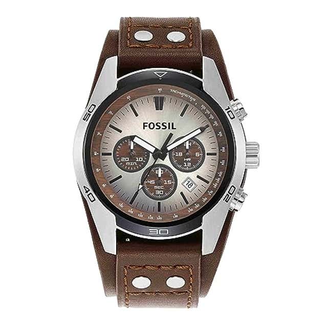 Fossil Men's Coachman Quartz Stainless Steel and Leather Chronograph ...